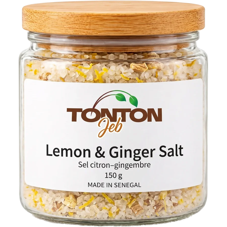 [TJ-SALT-LG-150] Lemon & Ginger Salt